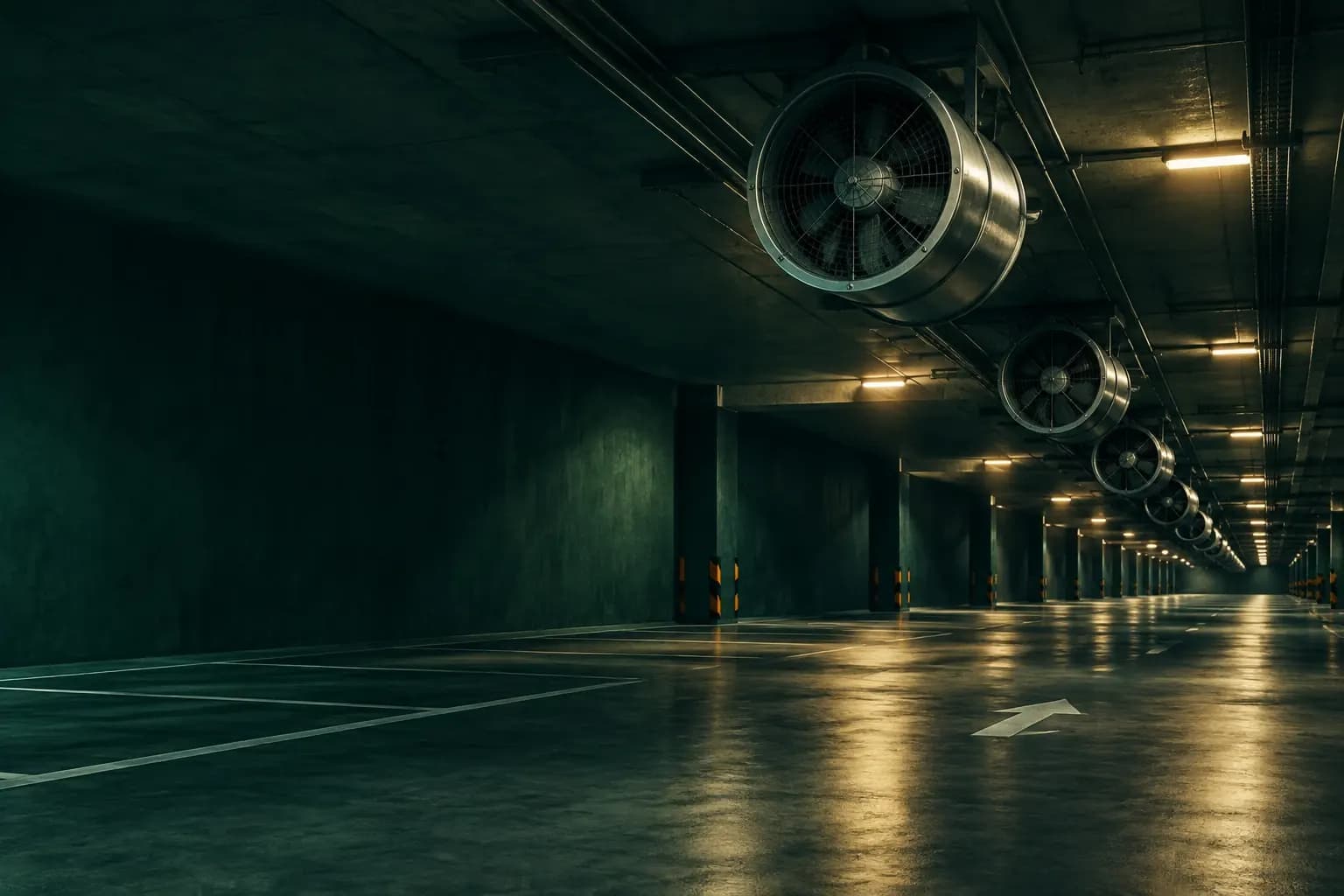 Parking garage and jet fan monitoring